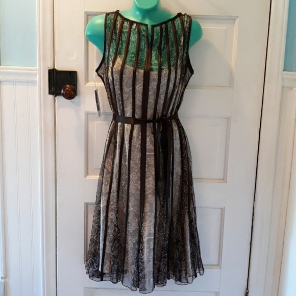 Sandra's Darren 10 brown layered dress new tags - Picture 1 of 3
